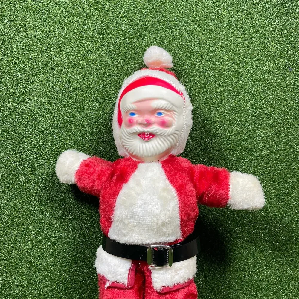 Vintage Mid Century Plush Santa Claus Doll Christmas Holiday Decor 15